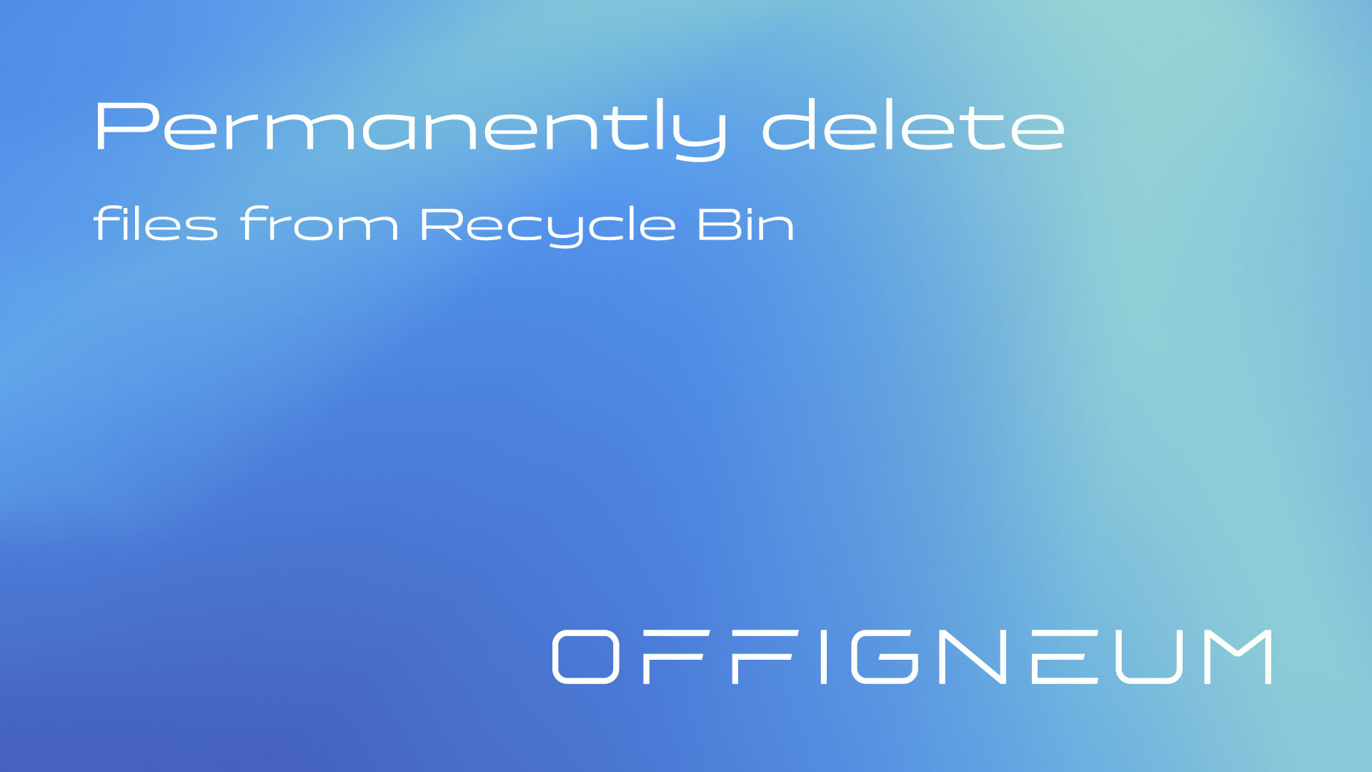 Offigneum: How to permanently delete files from the Recycle Bin - complete guide