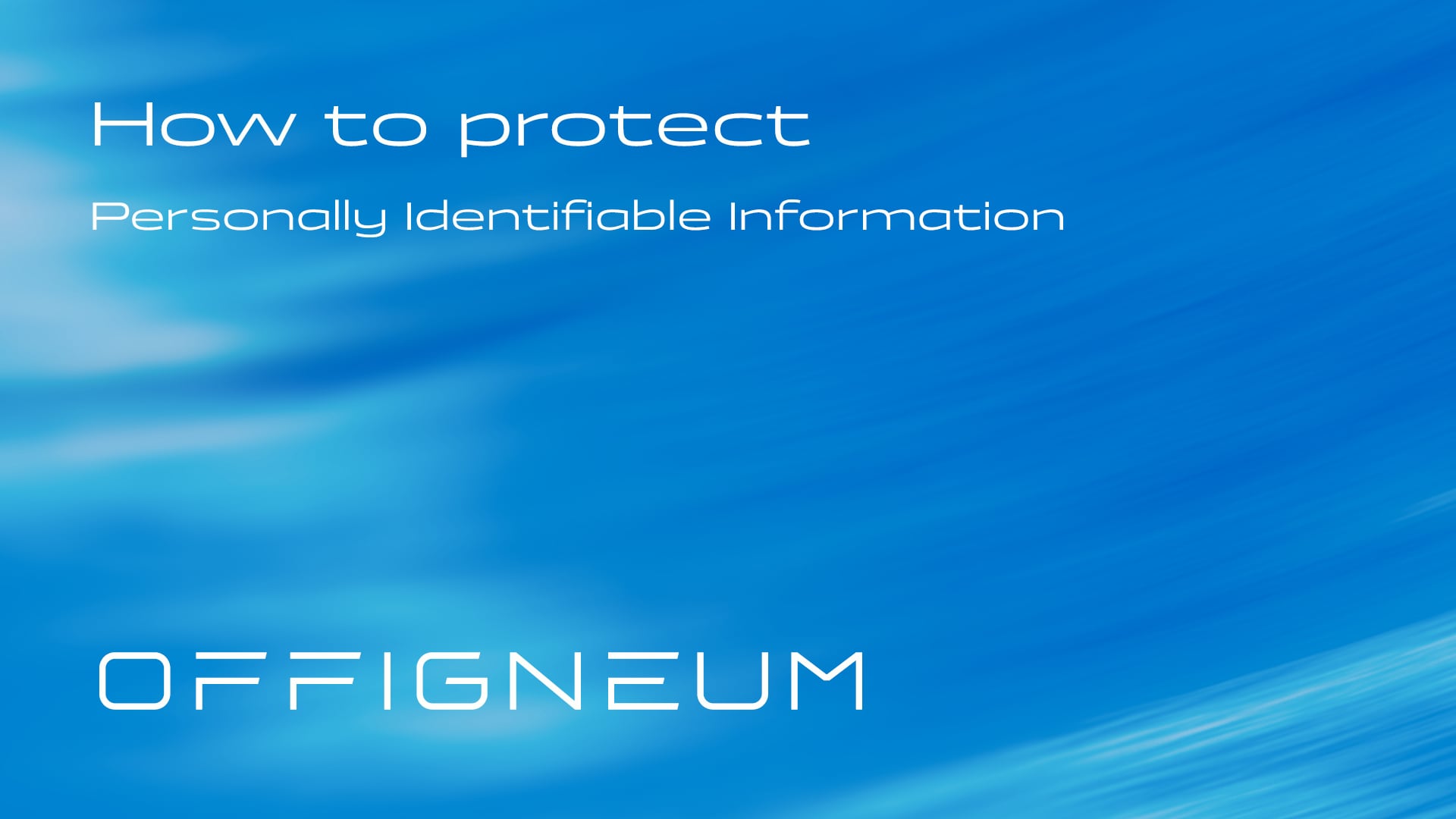 Offigneum: How to protect Personally Identifiable Information (PII)