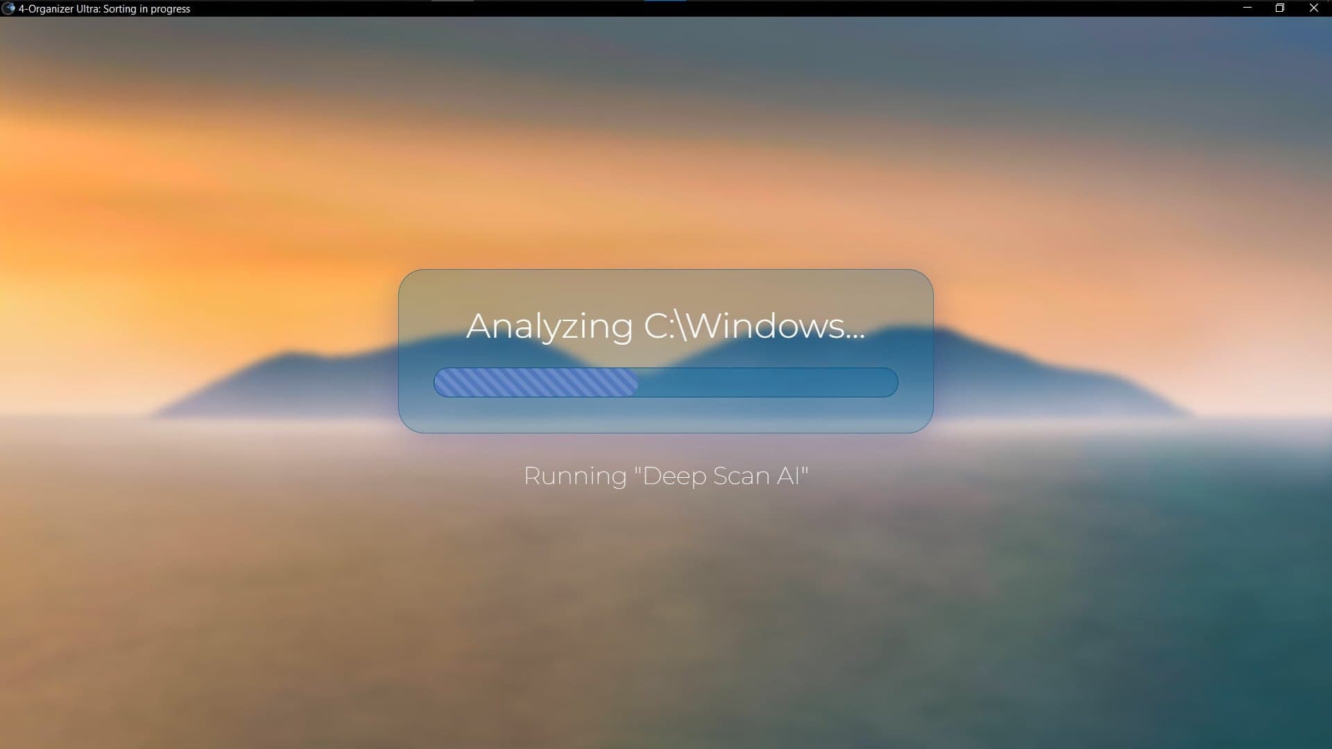 Screenshot of a scan, running Deep Scan AI in 4-Organizer Ultra