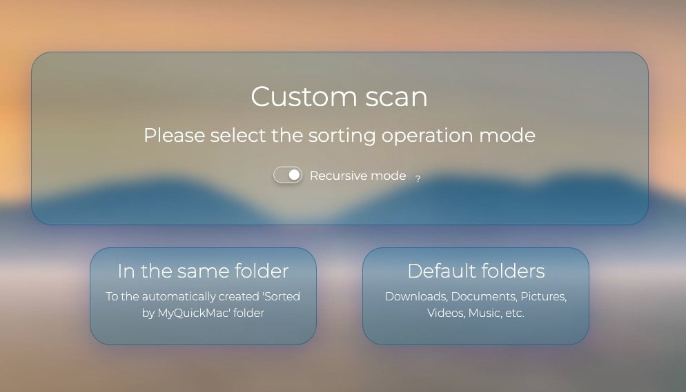 Select the Custom Scan operation mode to redo the sorting.