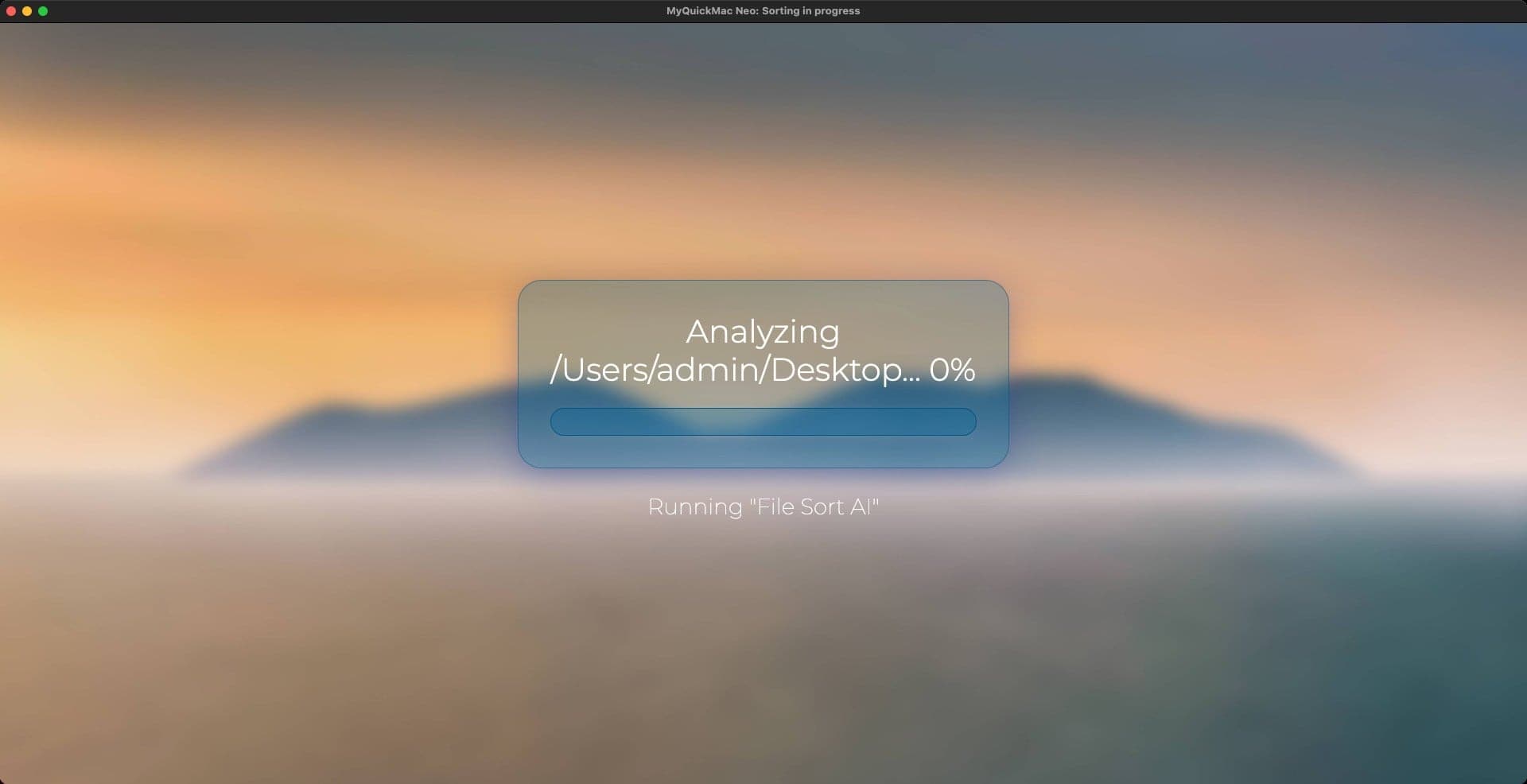 Screenshot of a scan, running File Sort AI in MyQuickMac Neo