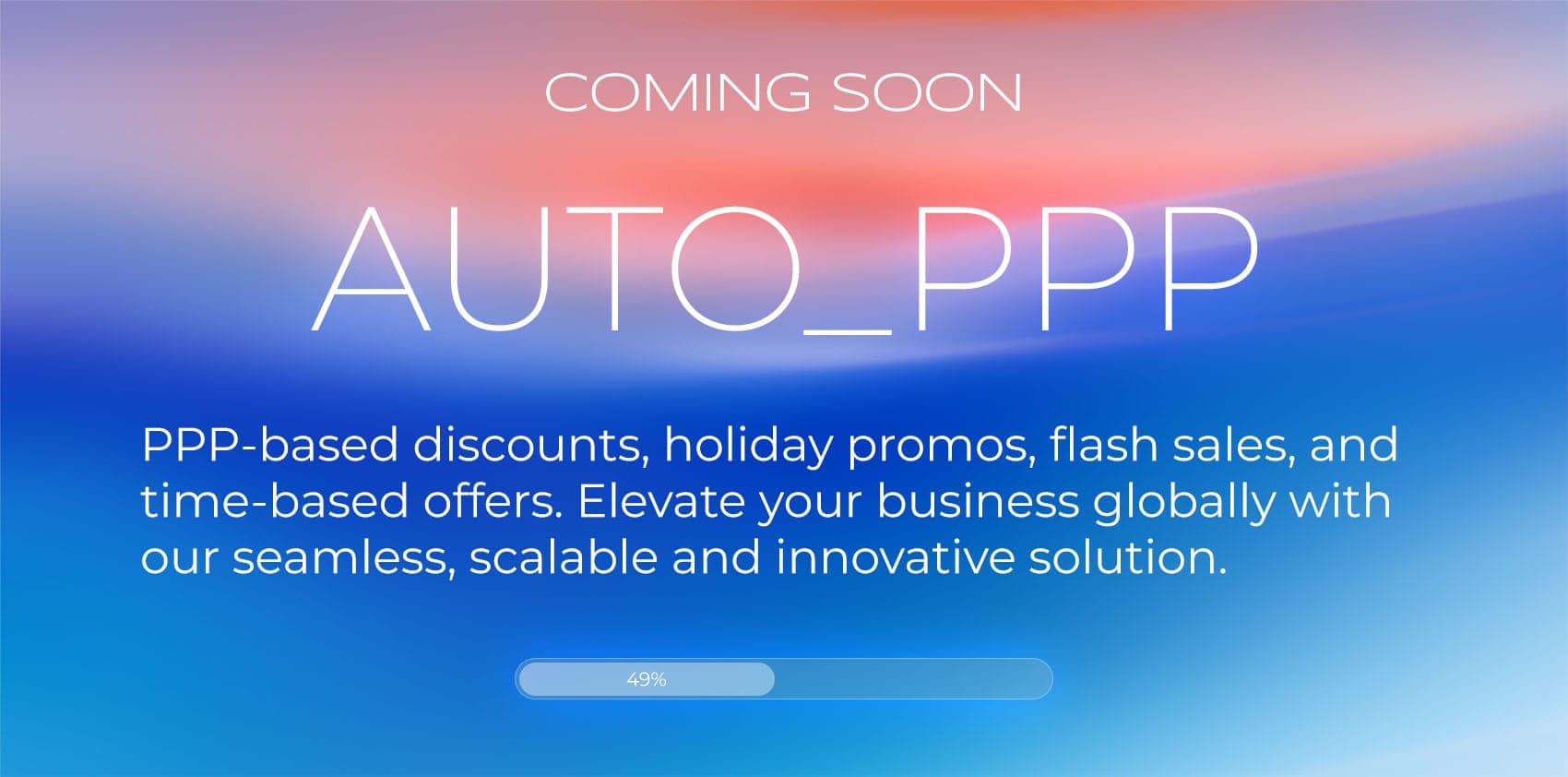 New Ambeteco product: ParityVend. Coming soon. PPP-based discounts, holiday promos, flash sales, and time-based offers. Elevate your business globally with our seamless, scalable and innovative solution.